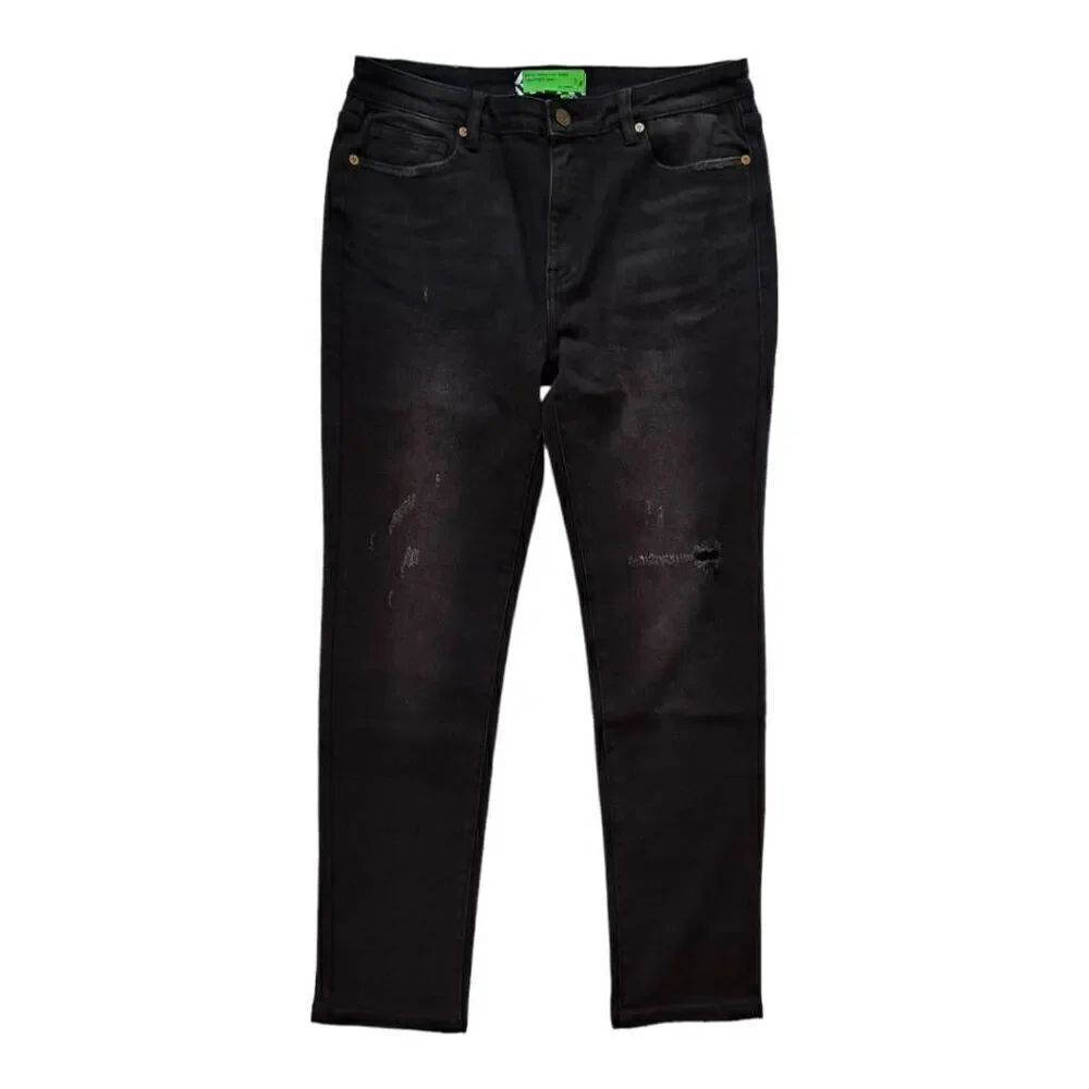 Sandrine Rose x Free People Colab Skinny Straight Leg Jeans Rock Black 31